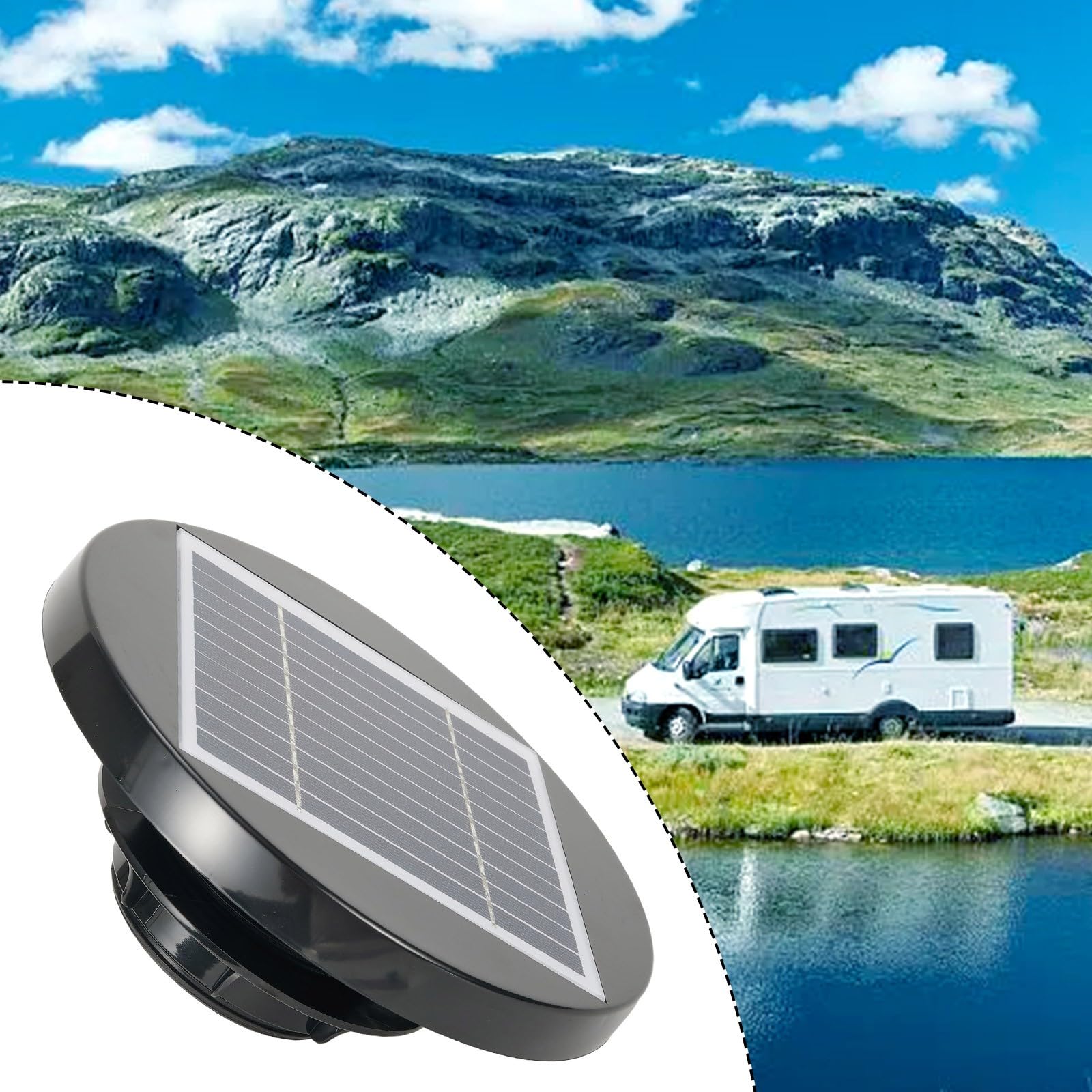 HpLive Ventilador solar para techo, para barco, RV, invernadero, cobertizo, caravana