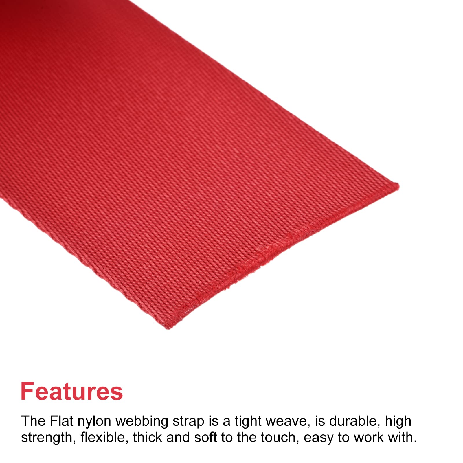 Plat Toile Sangle 2 Pouce 10 Yards Brillant Rouge pour Sac à
