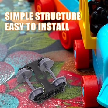 6pcs Train Wheels Building Kit for DIY Assembly Plastic Model Wheels with Smooth Surface Quick Installation Replacement Parts for Train Models