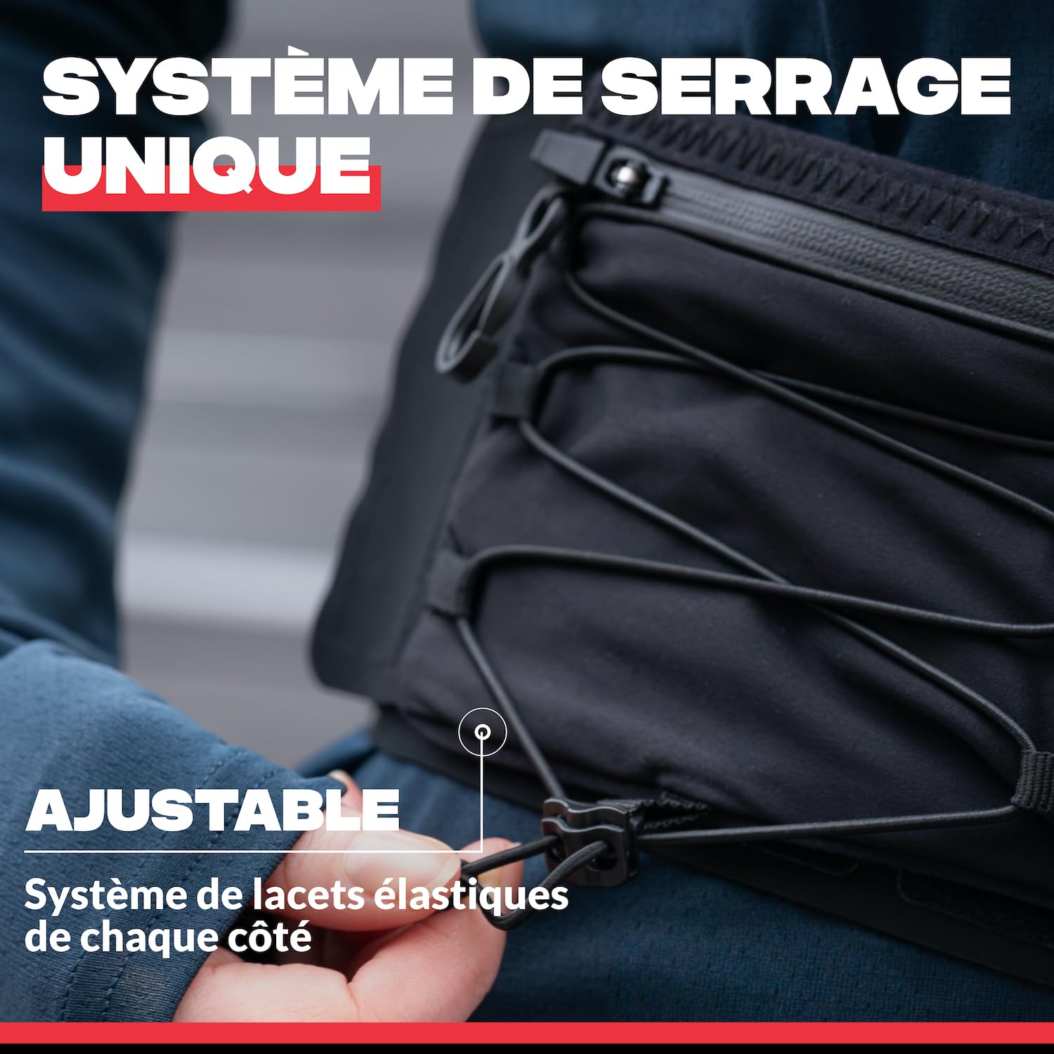 Shapeheart Ceinture de Sport Running avec Grande Poche Téléphone | Serrage anti-remontée | Rangement Intelligent | Ajustable Sur-Mesure | Unisexe | Tissu Stretch Respirant | Confortable