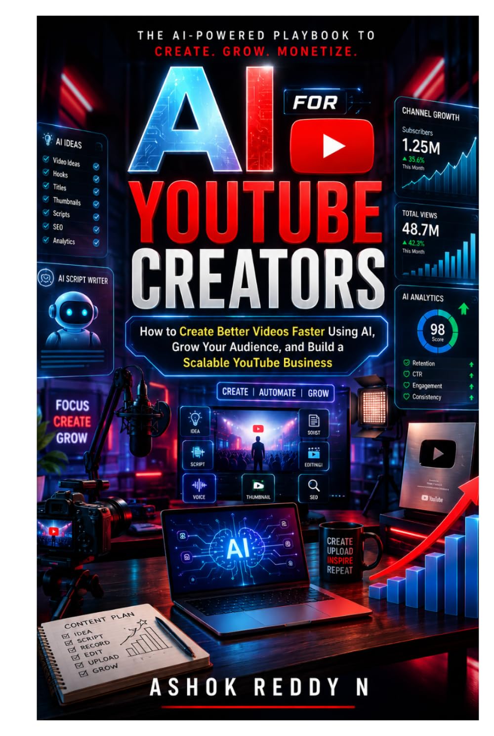 AI for YouTube Creators: How to Create Better Videos Faster Using AI, Grow Your Audience, and Build a Scalable YouTube Business