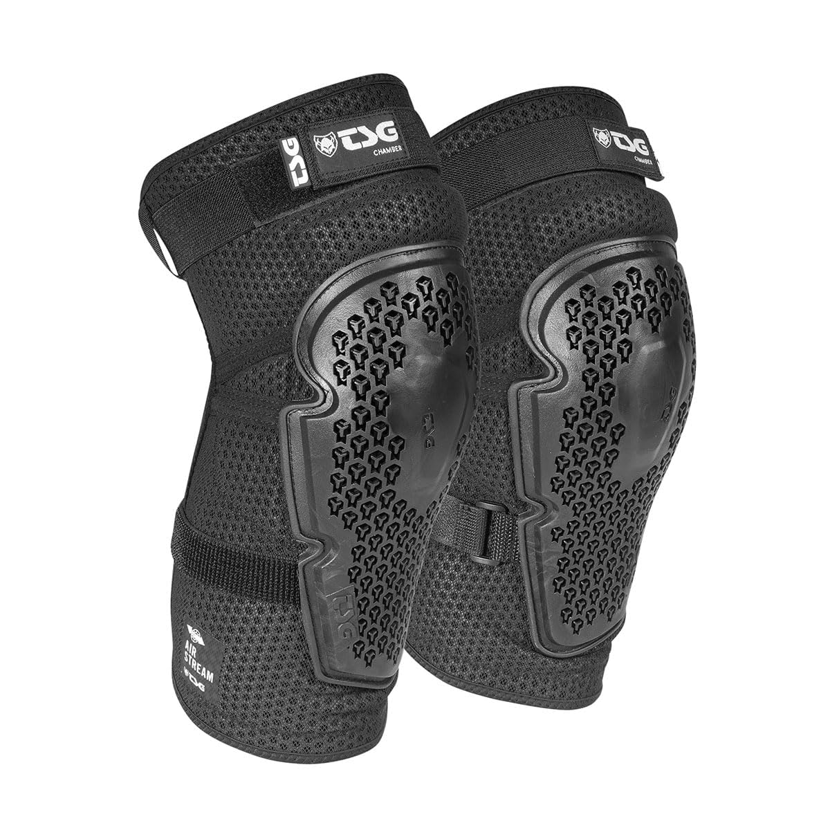 TSG Kneeguard Chamber, Bike Protection MTB Knee Pad , Softshell, Gel Foam, Superlight, Pre Shaped, Comfortable, Ventilated, Flexible, Shock Absorbent, Non Slip NBR Top, Silicone Bottom, Black