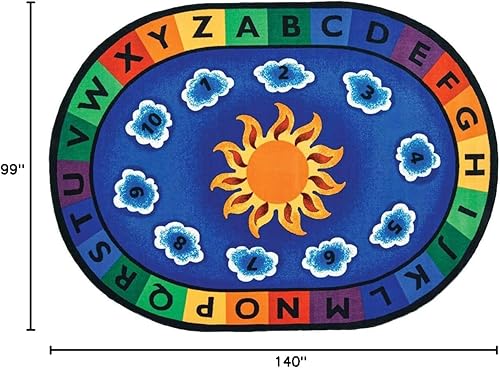 Miniatura 2 de Carpets for Kids 9416 Sunny Day - Alfombra de aprendizaje y juego de 8 pies 3 pulgadas x 11 pies 8 pulgadas ovalada