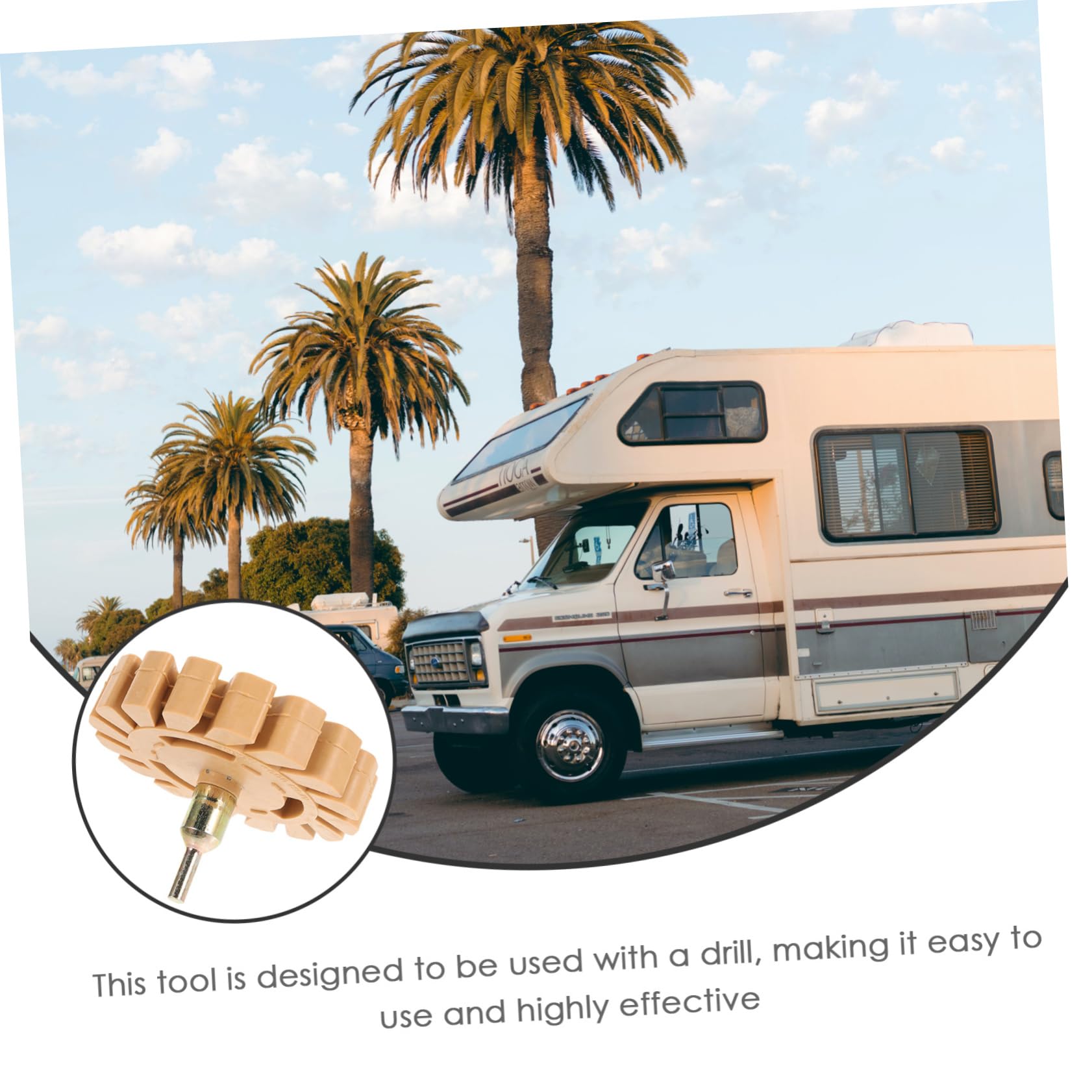 SEWACC Pneumatic Rubber Removal Wheel Polishing Disc for Tire Decal Eraser Lightweight Vinyl Adhesive Remover Tool Efficient for Rvs Boats Easy to Use