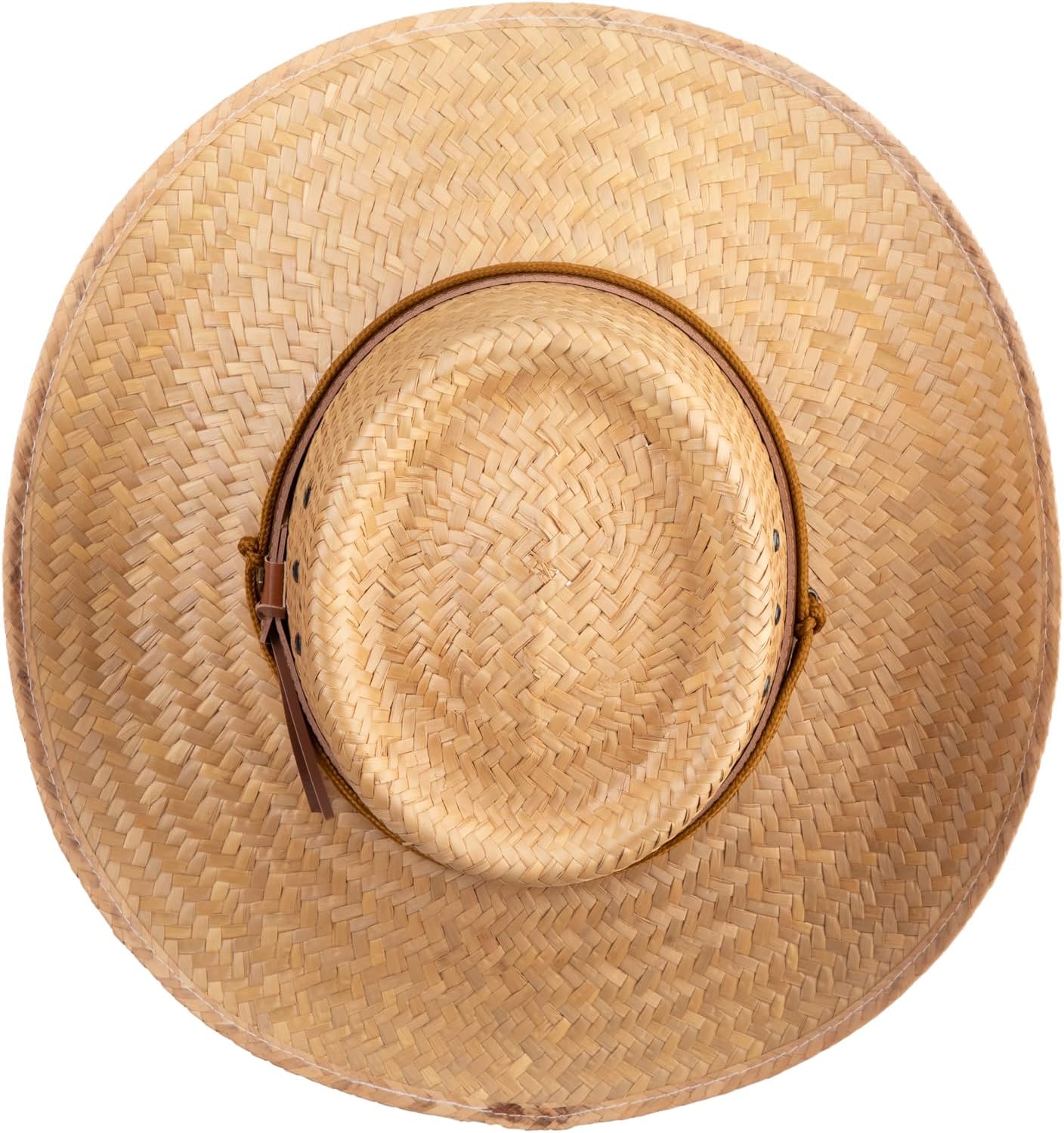 UPF 50+ Palm Leaf Chin Tie Gambler Straw Hat