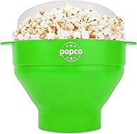 Vista 13 de POPCO Máquina de Palomitas de Silicona - Recipiente para Hacer Palomitas en Microondas - Tazón Plegable, Resistente al Calor, Fácil de Limpiar