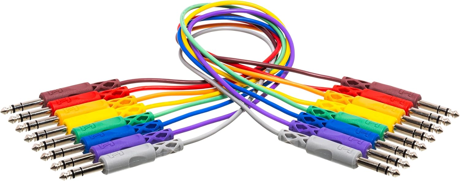 Hosa CSS-830 Balanced Patch Cables, 1/4 Inch TRS to Same, 1 Foot