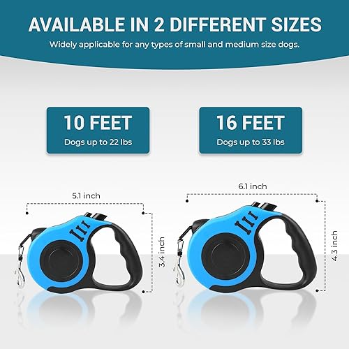 Miniatura 4 de VibingVault - Correa retráctil de alta calidad para perro, correas de control de un solo toque con longitud ajustable y hebilla giratoria de 360,