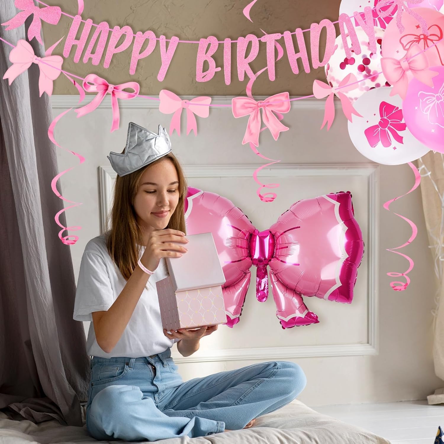 36 Sets Pink Bow Wristbands Party Favors Coquette Silicone Bracelets and Thank You Cards Bulk Pink Coquette Bow Themed Party Decorations Supplies Gifts for Women Girls - Image 8