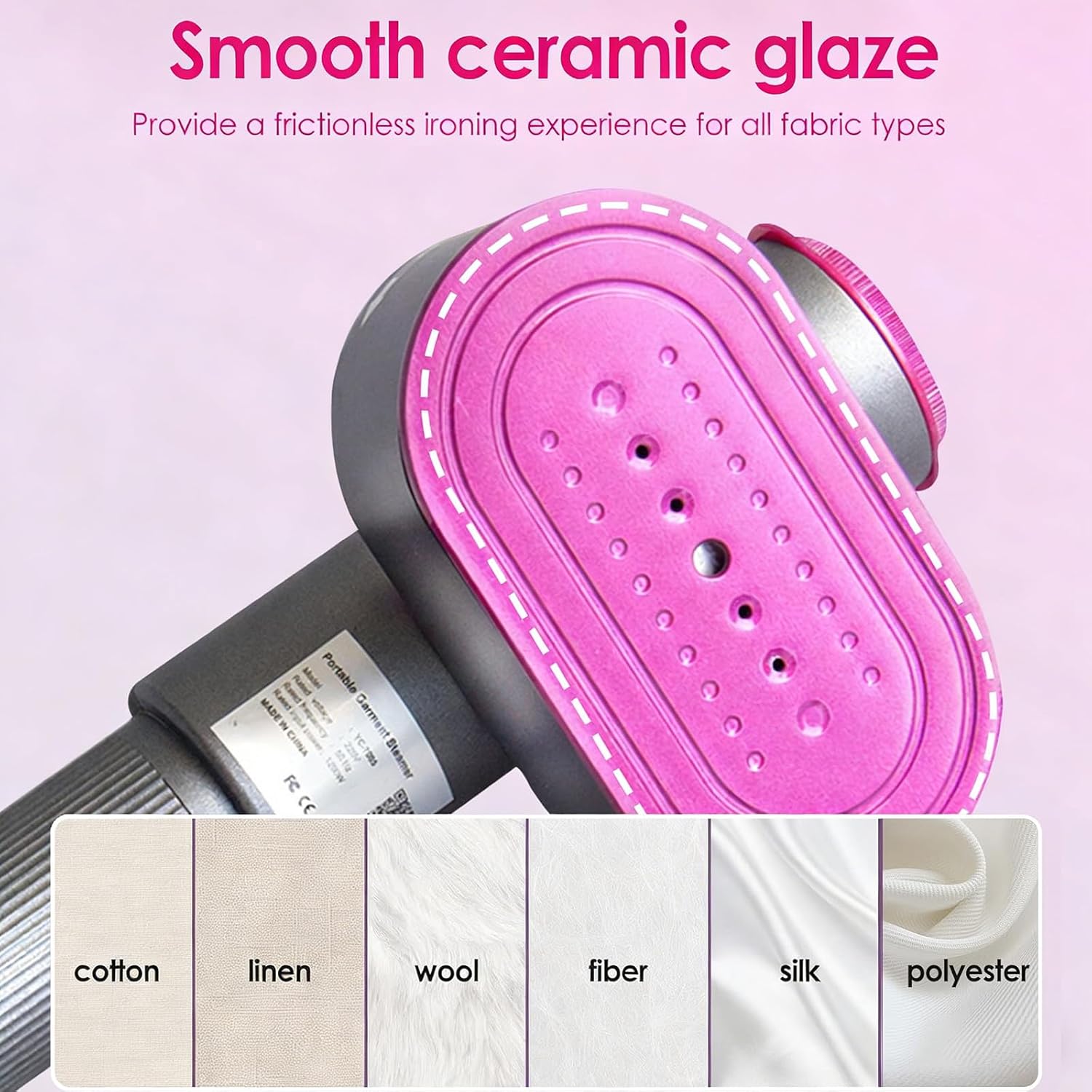 2 in 1 Travel Steamer Iron for Clothes,1200W Portable Handheld steamer for clothes, One-Button Switch, Fast Heat-Up, Quick Wrinkle Removal, Dry & Steam Ironing,110V(Silver&Purple)