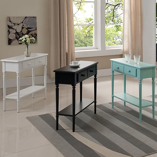 Miniatura 2 de Leick 20027-BK mesa angosta con cajón para sala o sofá, Abedul