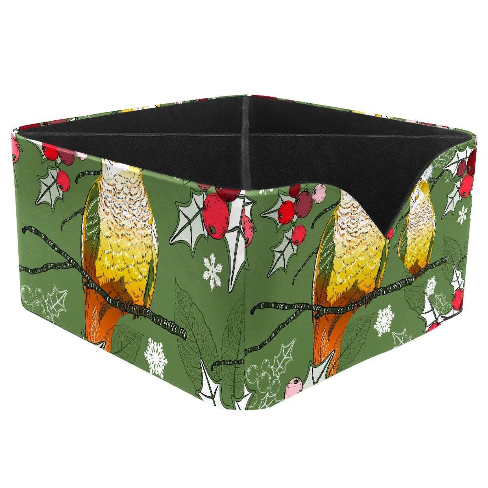 KengjuTesu Cute Parrot Desktop Organizer Pen Holder, Rectangular Pencil Cup for Office, Study and Makeup Stations