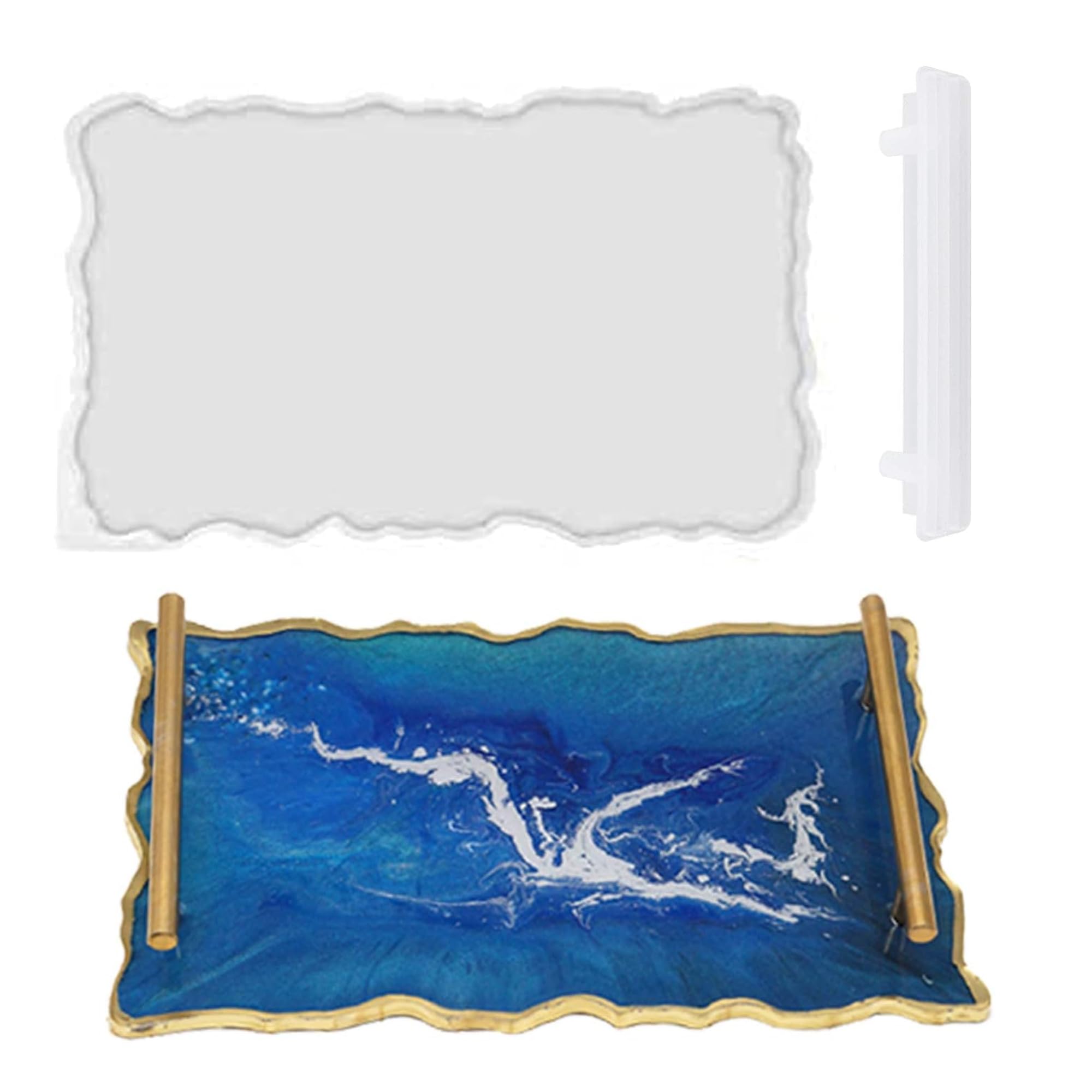 Craftables Resin Silicone Mold 14 x 8.54 Inch with Handles | Large Epoxy Casting Mould for DIY Serving Tray, Home Décor & Art Projects | Reusable Flexible Non-Stick Design-image-46
