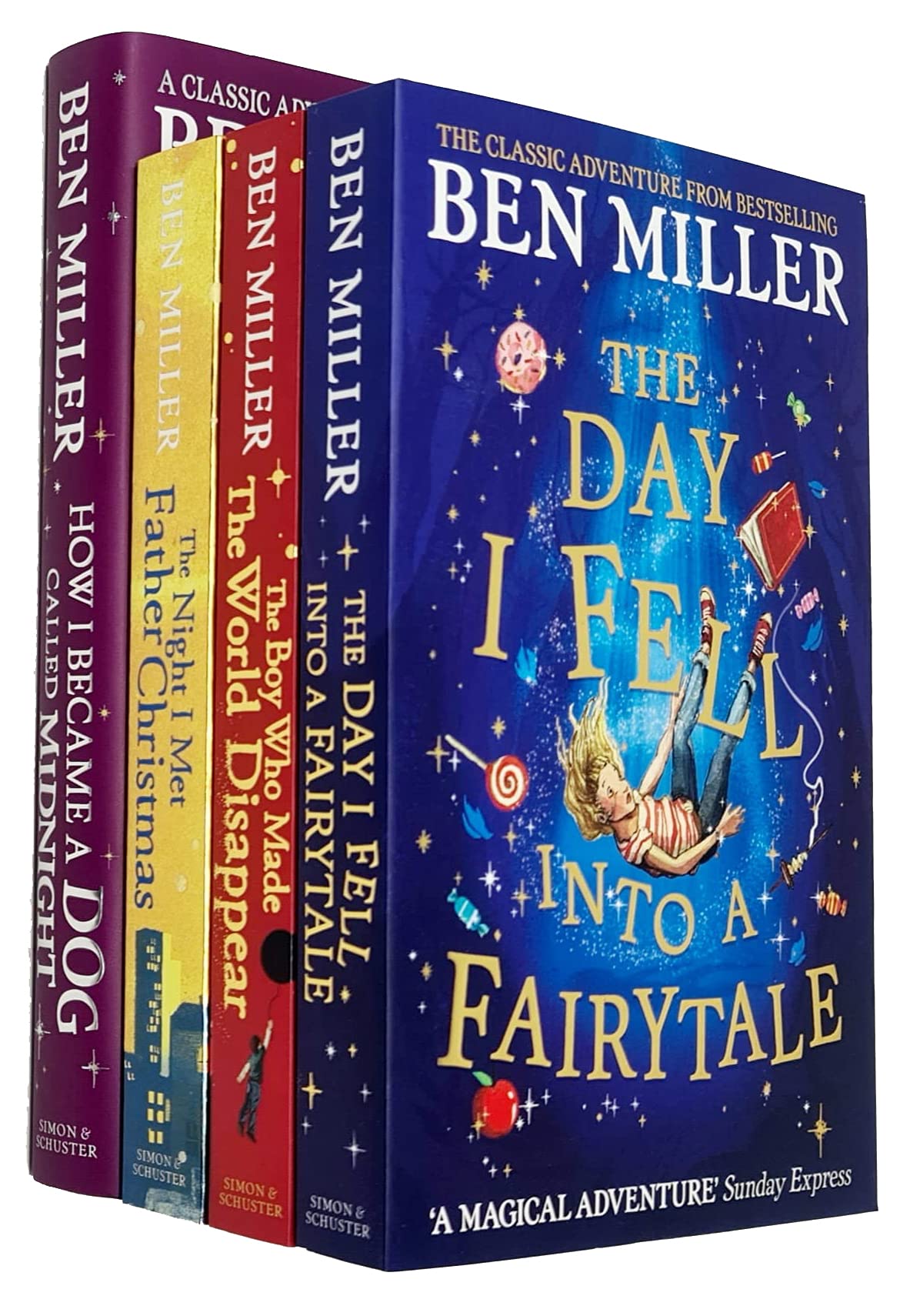 Ben Miller Collection 4 Books Set (How I Became a Dog Called Midnight, The Night I Met Father Christmas, The Day I Fell Into a Fairytale, The Boy Who Made the World Disappear)