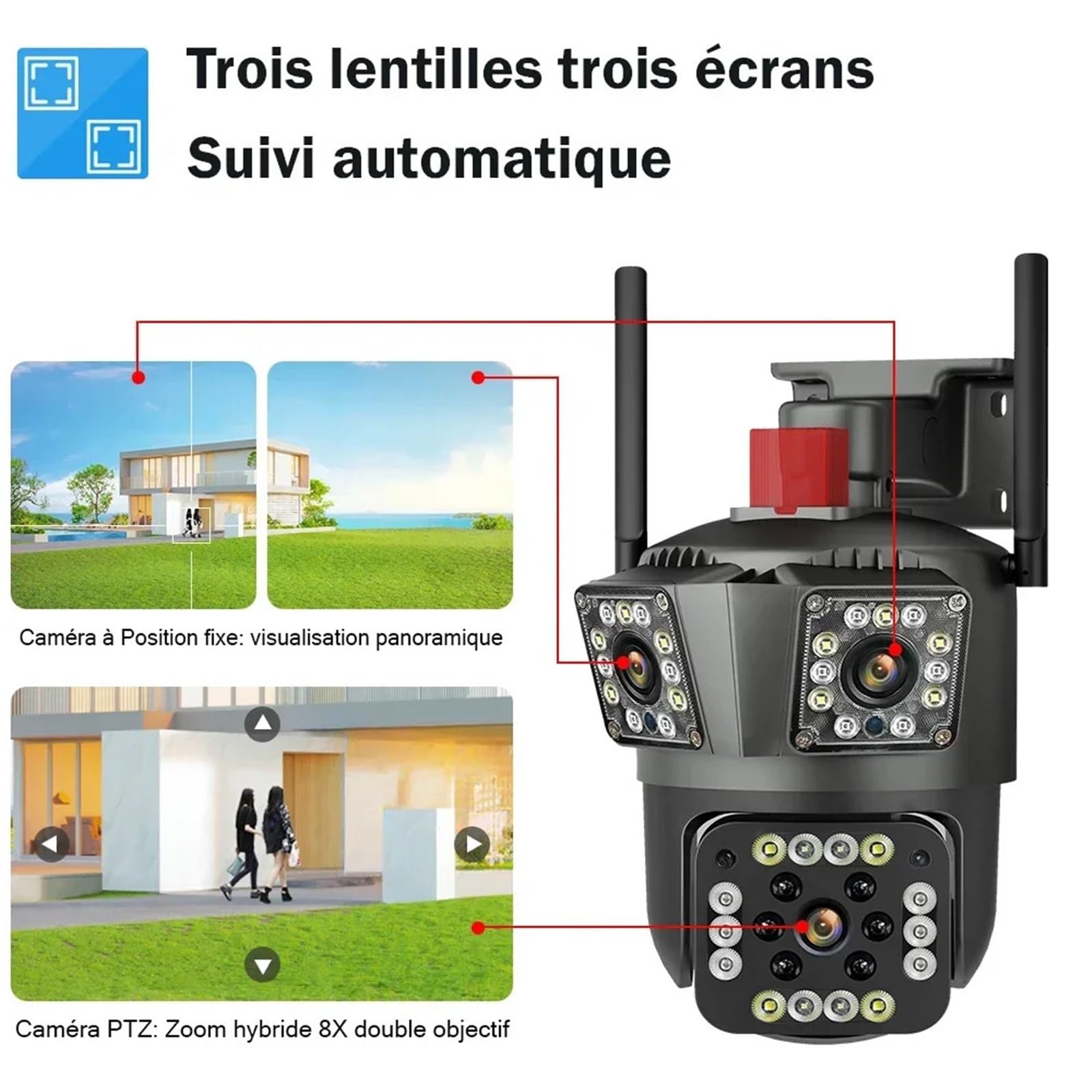 Telecamera di Sicurezza IP CCTV da Esterno, Telecamera di sorveglianza IP ...(Camera ADD 32G)