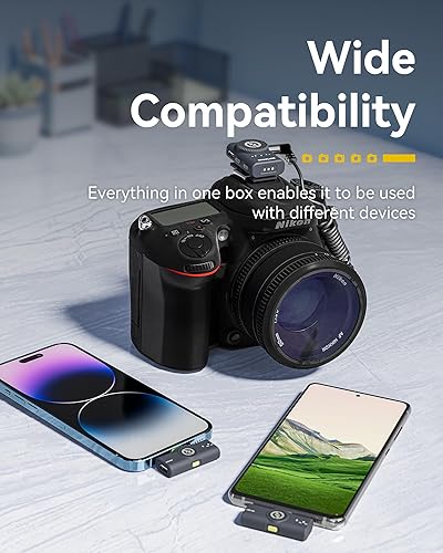 Miniatura 5 de Hollyland Lark M2 - Micrófono inalámbrico Lavalier para iPhoneAndroidcámaraPCportátil con LightningUSB-CPlug, 48 KHz 24 bits, rango de 1000 pies,