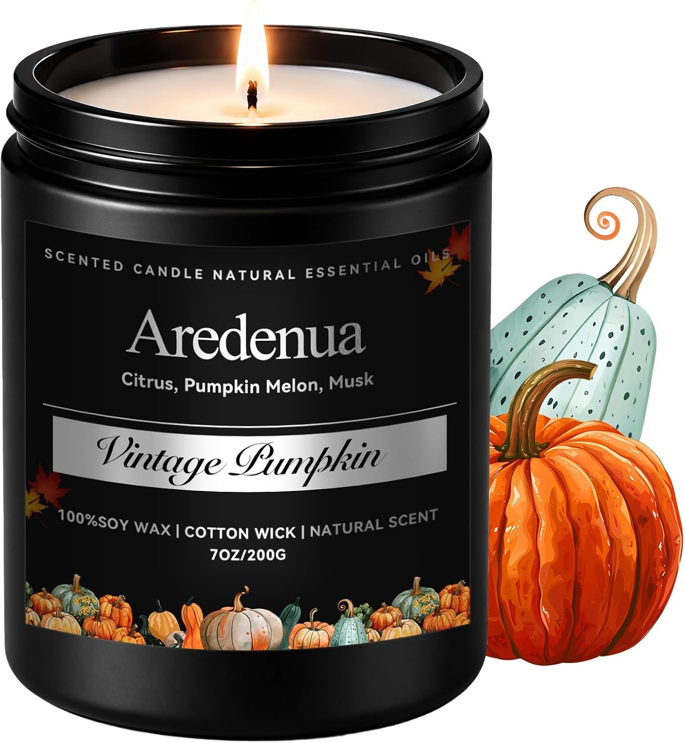 Fall Candles, Vintage Pumpkin Scented, Autumn Seasonal Candles for Fall