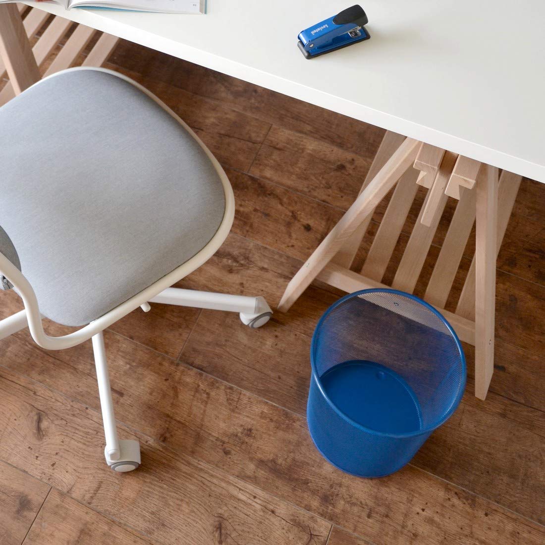 Leviatan Cestino per la Carta Straccia in Rete Metallica | Cestino per la Carta Straccia da Ufficio | Perfetto per Casa, Ufficio o Scuola | 266 x 218 x 280 mm, 12L | Blu Navy