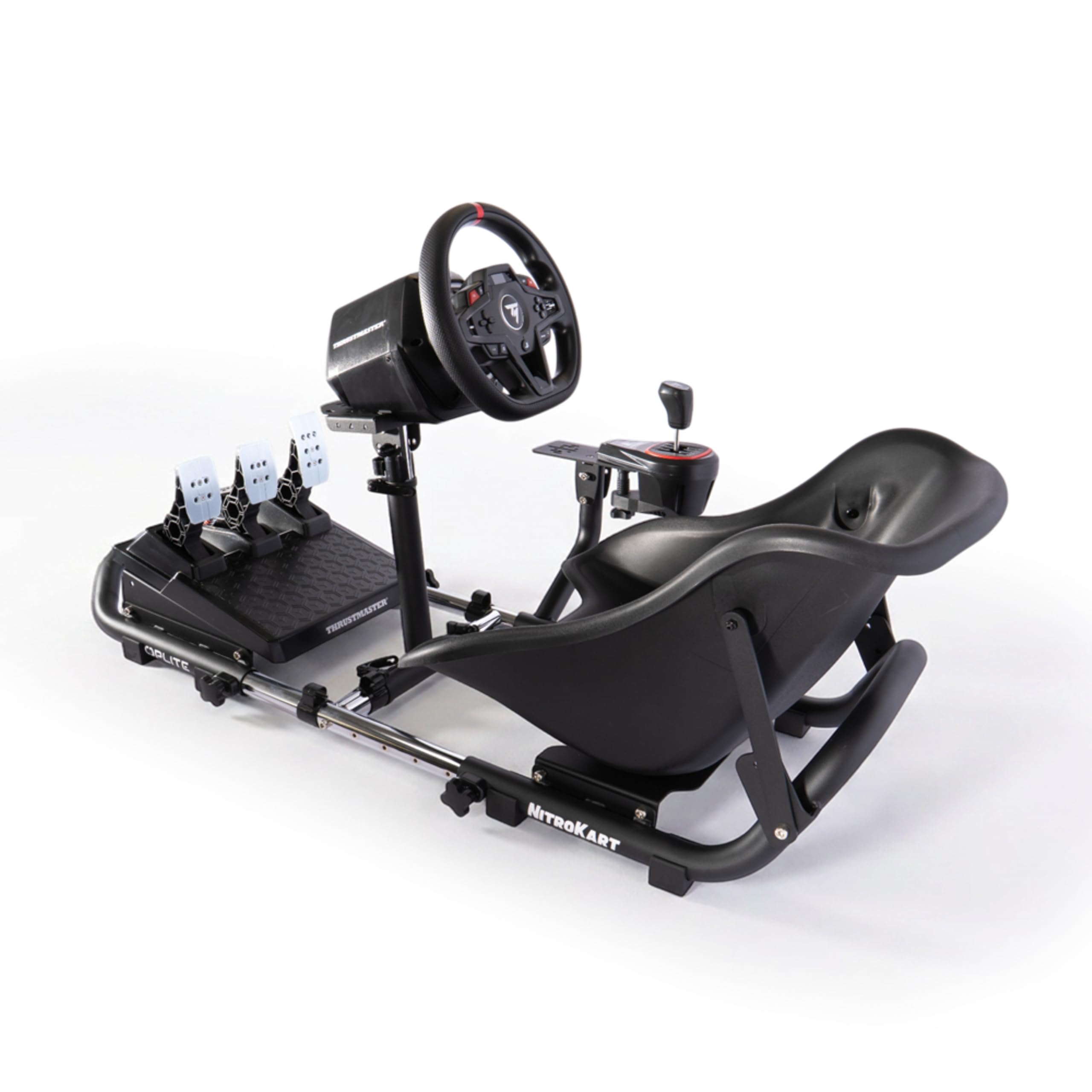 OPLITE NitroKart V2 Sim Racing Cockpit Verstellbar Kinder Erwachsene White