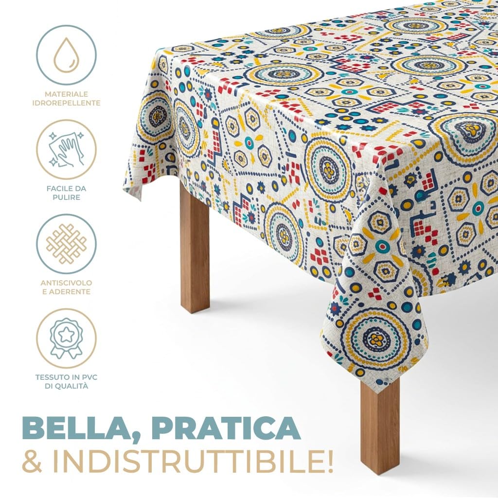 PARAMAISON Tovaglia Antimacchia Imbottita con Mollettone 450x140 | Rettangolare, Antiscivolo, Cuore Rosso