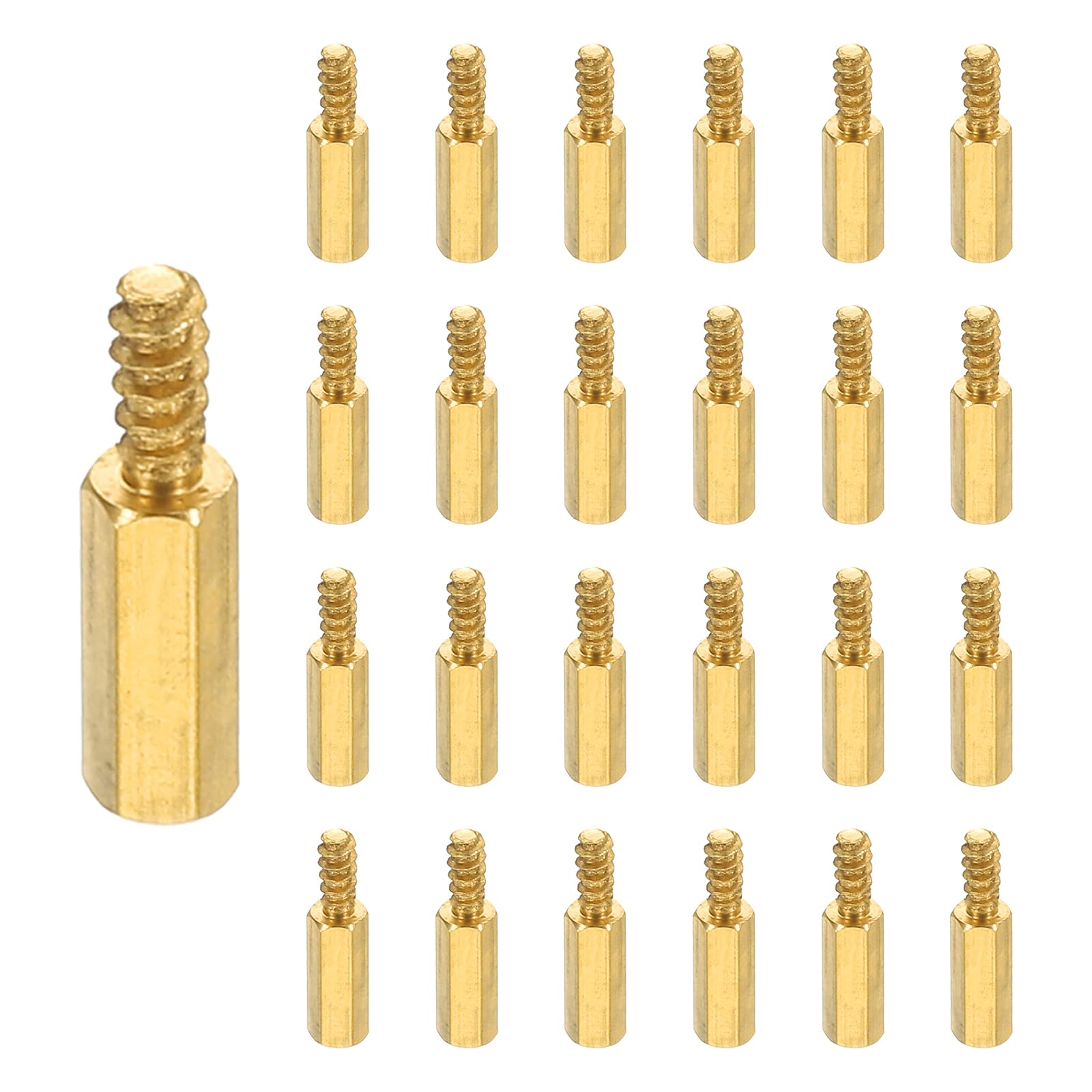 PATIKIL 24pcs M2 Male to Female Self-Tapping Hex Standoffs Spacers Pillars, M2 8+5mm Brass Motherboard Standoffs Copper