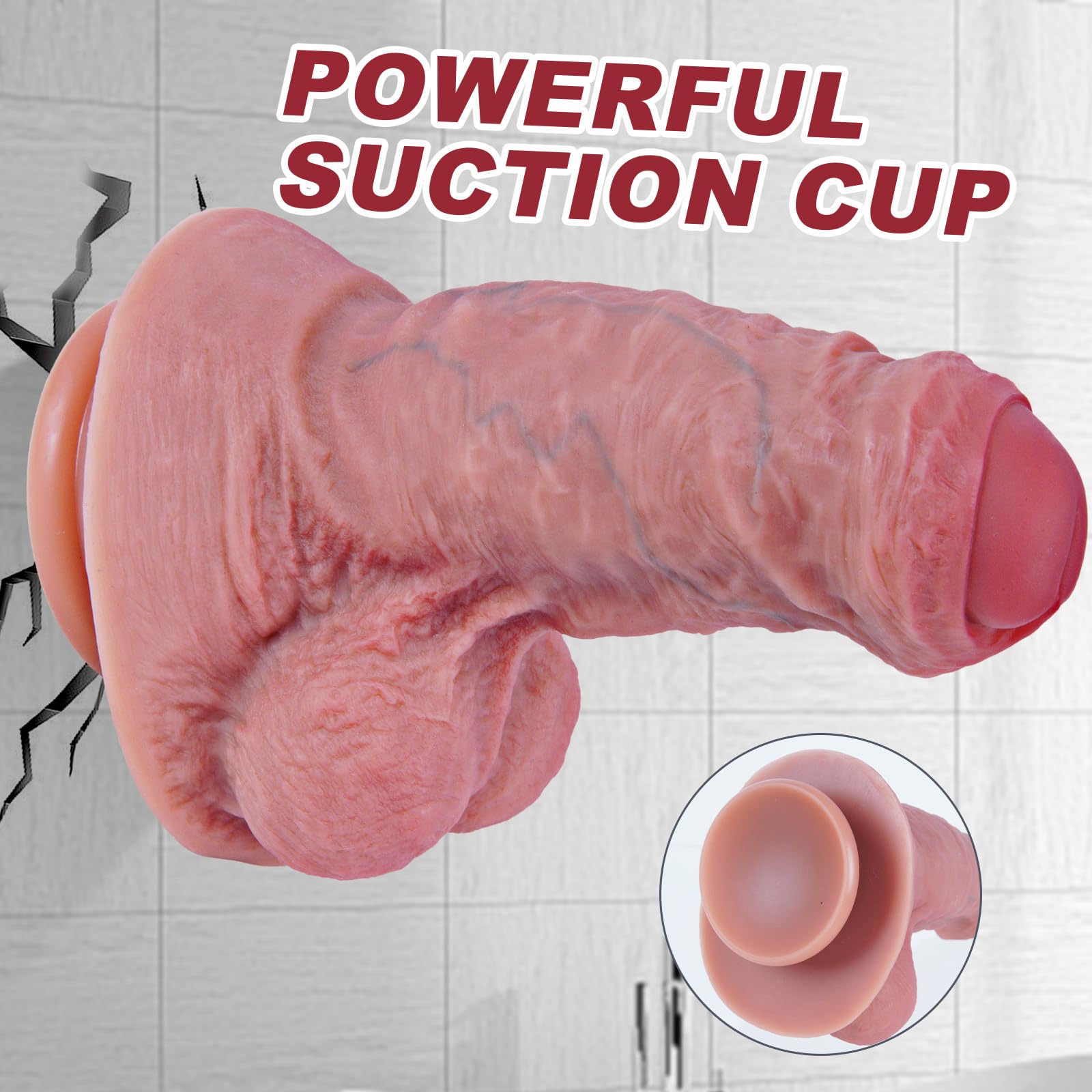 Fallo Realistico Extra Spesso Gigante Diametro 7 cm in Silicone XXL Monster, Dildo Uncut Non Circonciso 23 cm con Ventosa Potente Anale G-Spot Morbido, Sex Toys per Donna Uomo Esperti Stimolazione