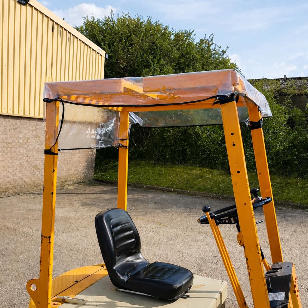 Forklift Rain Cover With Adjustable Fastenings - Helps to keep the elements from the operator - This is a must item for any warehouse or yard where weather is a factor - One Size
