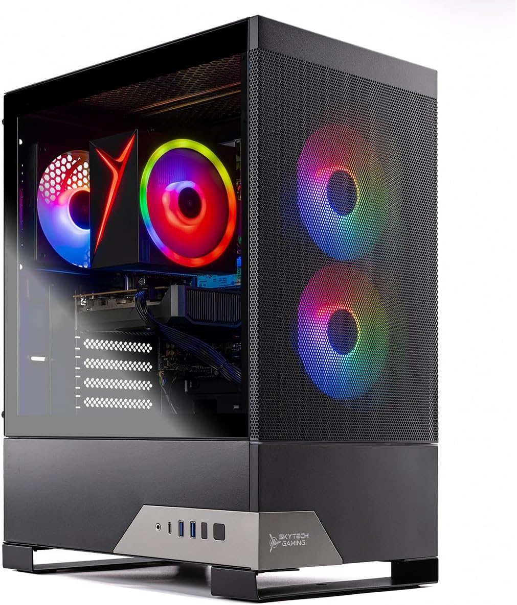 Skytech Gaming Nebula 2 Gaming PC, AMD Ryzen 5 5500 3.6GHz, NVIDIA RTX 5050 8GB, 1TB NVMe SSD, 16GB DDR4 RAM 3200, 650W Gold PSU, Wi-Fi, Win 11, Gaming Desktop Skytech Gaming Nebula 2 Gaming PC, AMD Ryzen 5 5500 3.6GHz, NVIDIA RTX 5050 8GB, 1TB NVMe SSD, 16GB DDR4 RAM 3200, 650W Gold PSU, Wi-Fi, Win 11, Gaming Desktop