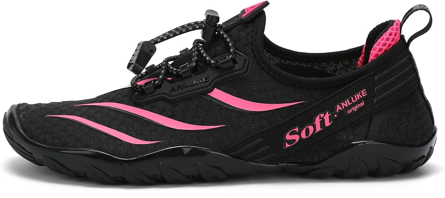 ANLUKE Mens Womens Water Shoes Swim Shoes Aqua Shoes Barefoot Quick-Dry Beach Surf Water Sports Shoes Blackpink 39