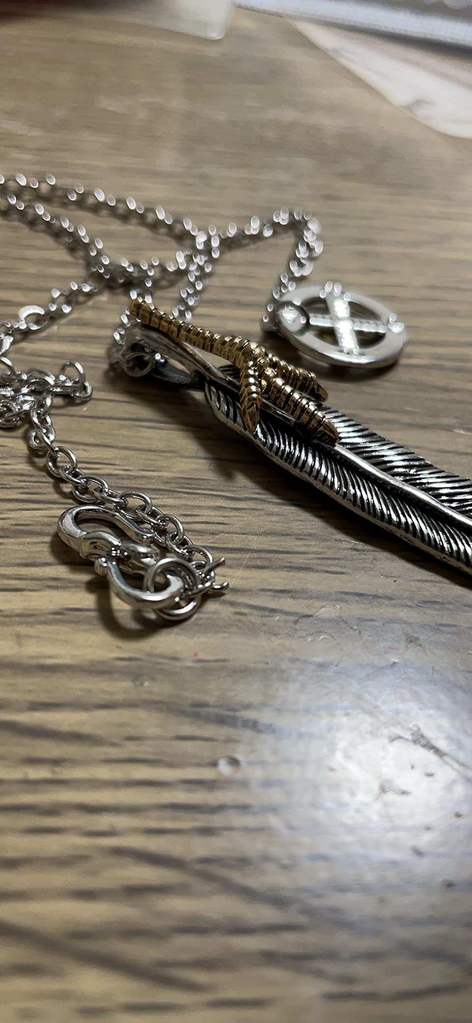 芸能人多数着用モデル ダブルフェザーネックレス ゴールドクロー 先金フェザー ネックレス ゴローズタイプ 羽根 ネイティブアメリカン インディアンジュエリー photo review