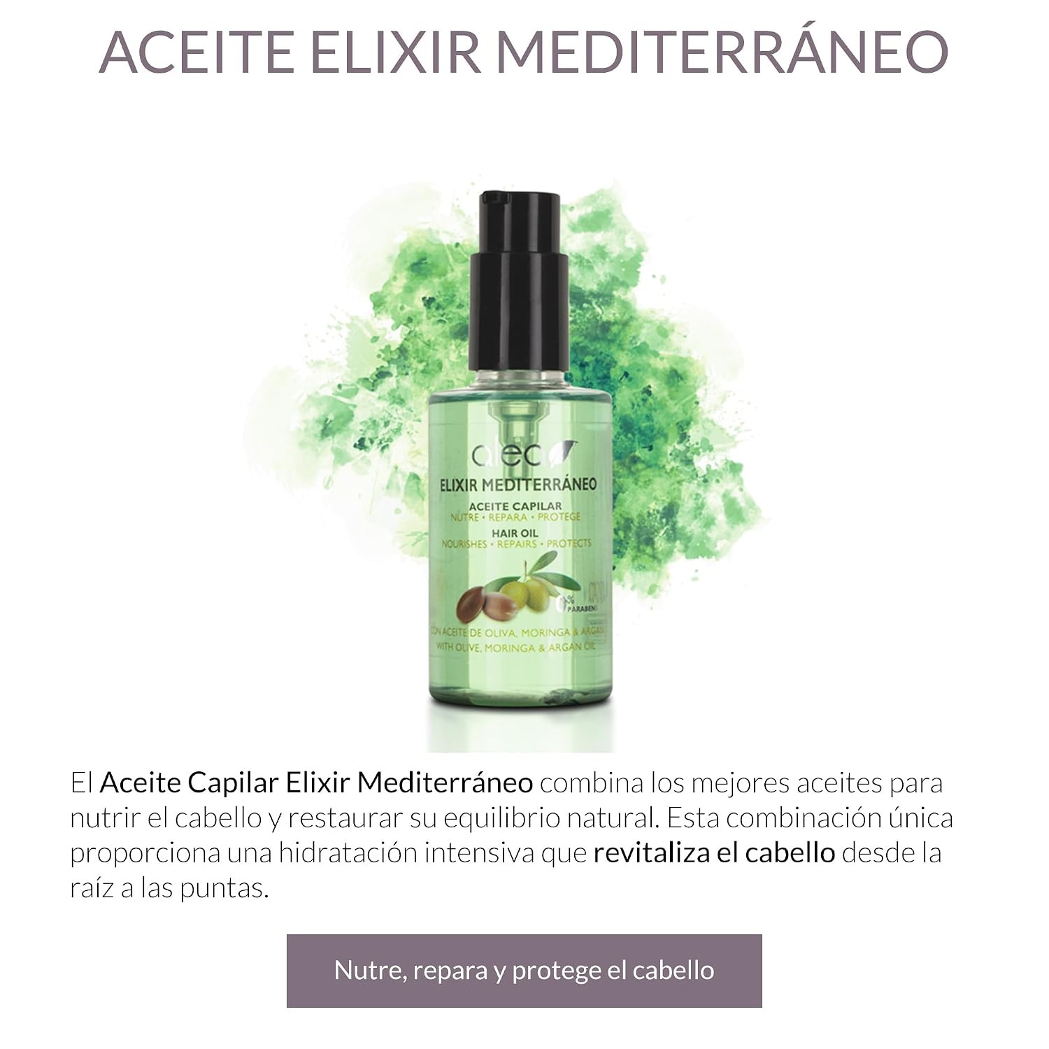 ALEA - Hair Oil - Mediterranean Elixir - 130 ml - Nourishes, Repairs, and Protects Hair - Helps to Reduce the Appearance of Split Ends and Frizz - Adds Shine to Hair