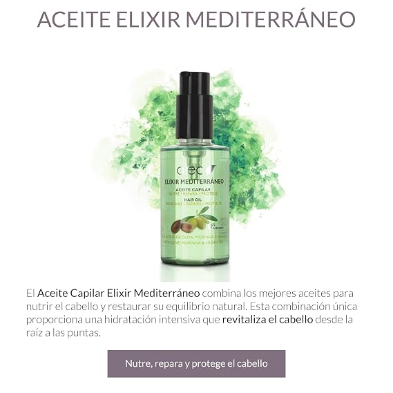 ALEA - Hair Oil - Mediterranean Elixir - 130 ml - Nourishes, Repairs, and Protects Hair - Helps to Reduce the Appearance of Split Ends and Frizz - Adds Shine to Hair