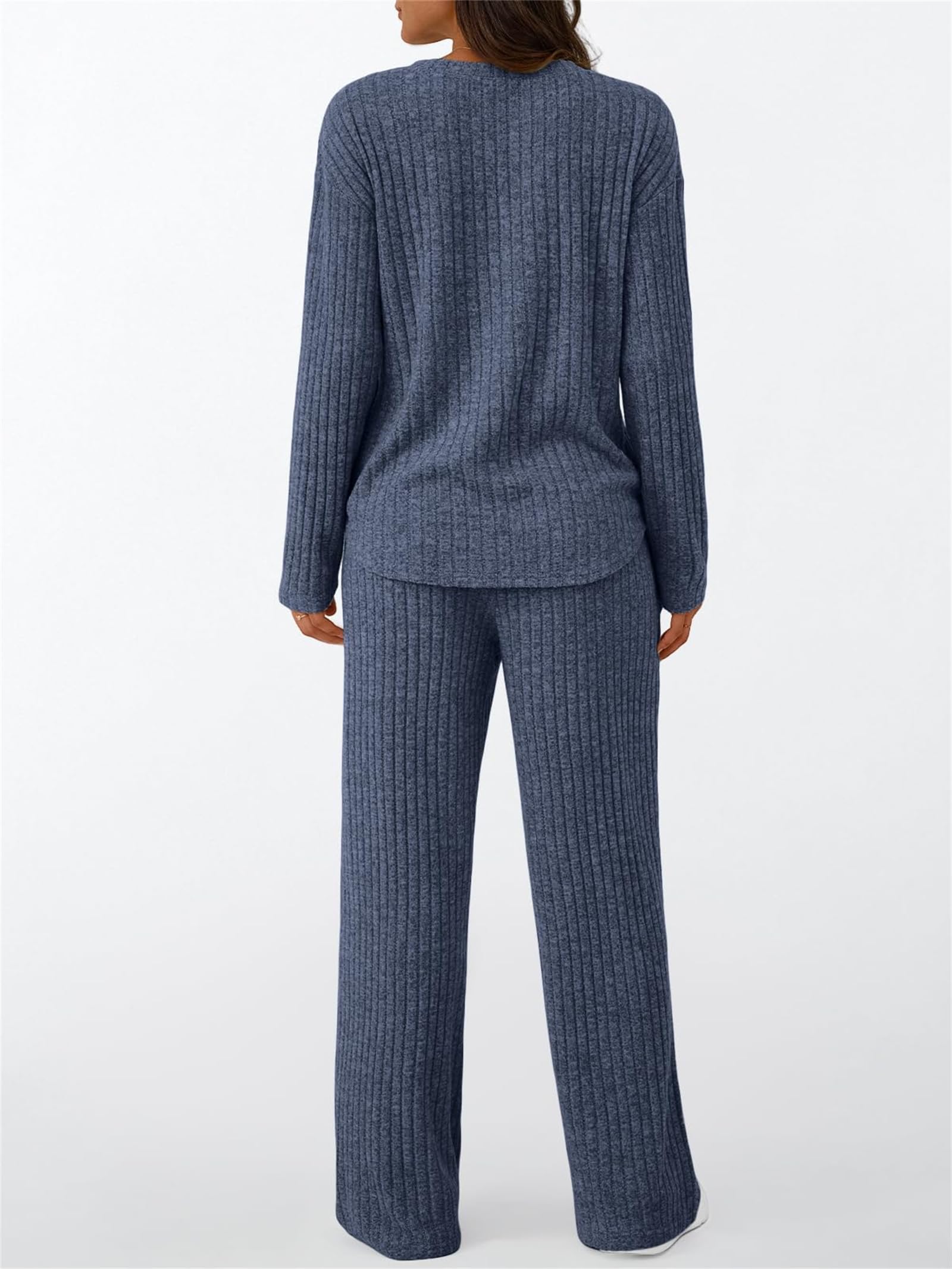 Generisch Damen Winter 2025 zweiteiliges Lounge-Set, Trainingsanzug, passender Pyjama, ideal für Reisen und Urlaub, Herbstmode mit Taschen.