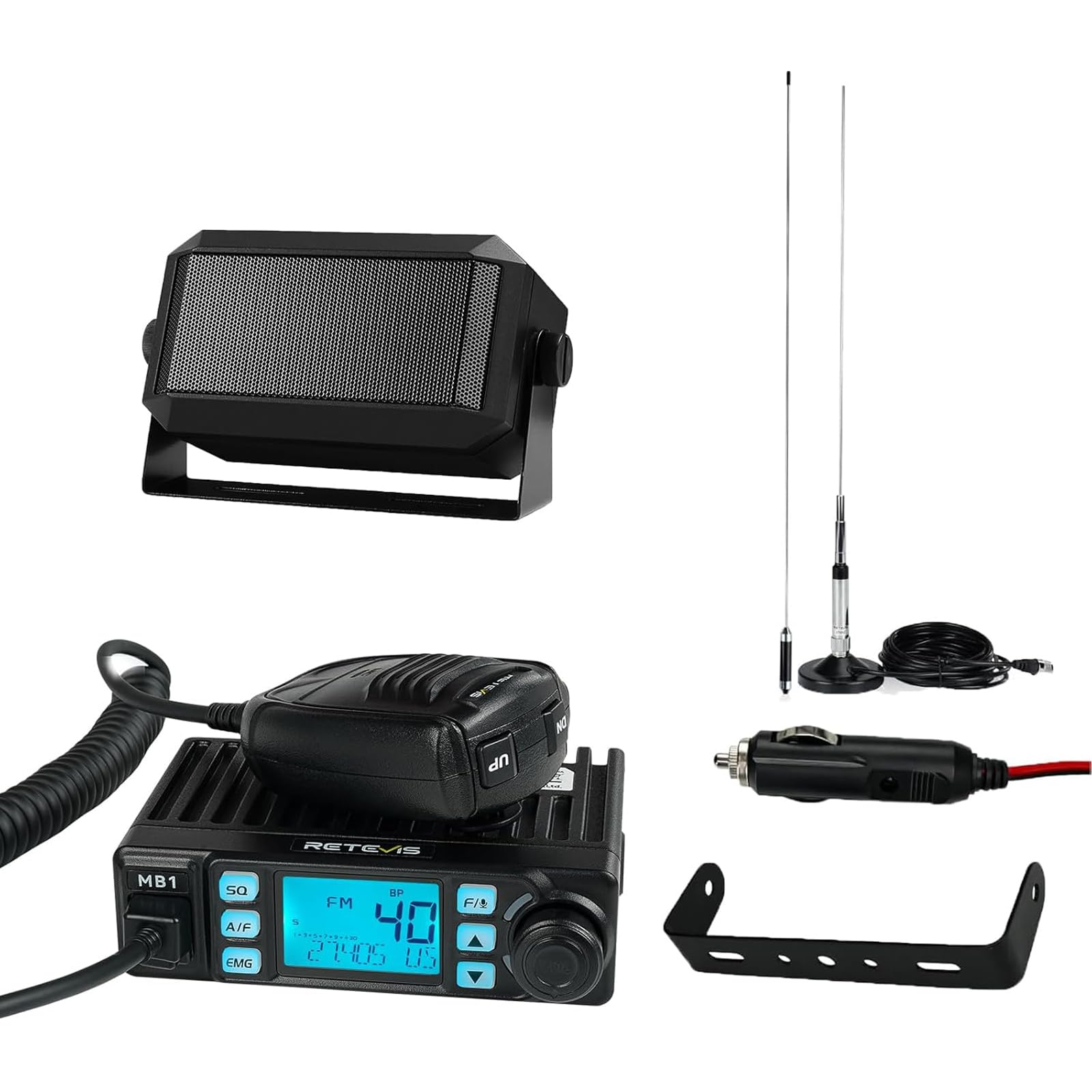 Retevis MB1 CB Radio Kit, with 5W External Speaker &amp; Magnetic Antenna