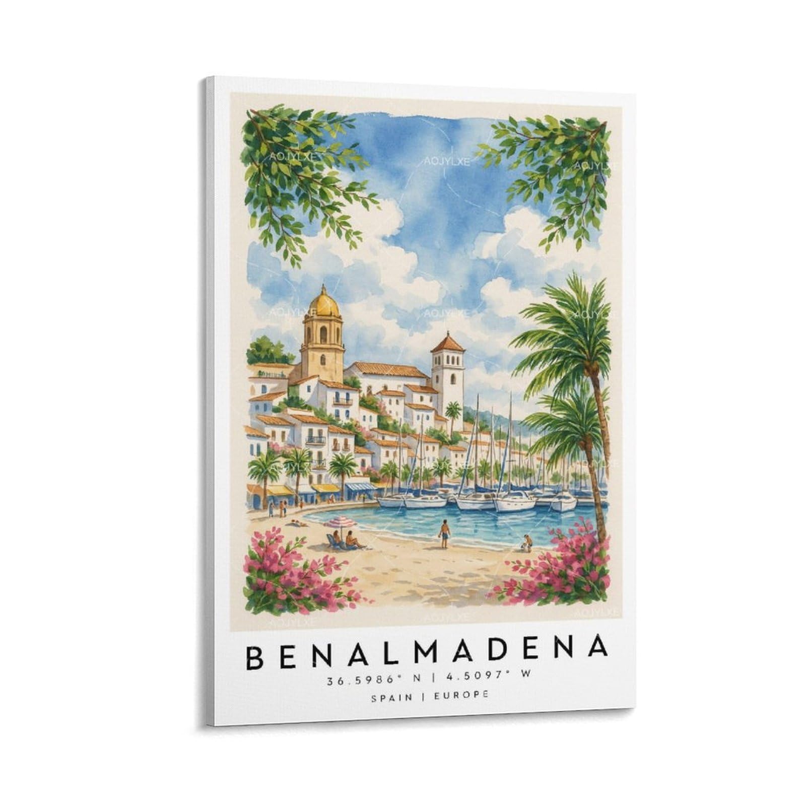 Impression de peinture paysage urbain poster aquarelle maison - 8