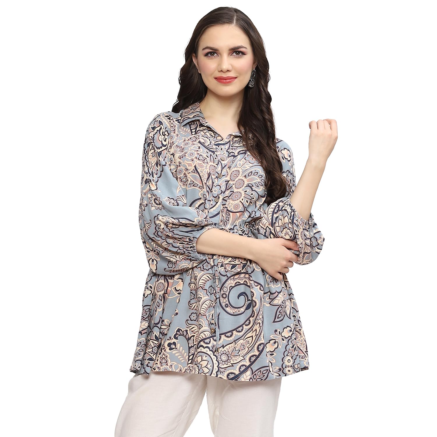 Wrangler Women's Rayon Regular Fit Printed Top in multi