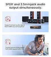 Vista 4 de avedio Links Divisor extractor de audio HDMI 4K, adaptador convertidor de audio HDMI 1080P + Toslink SPDIF óptico + audio analógico estéreo L/R