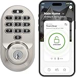 Weiser Halo Satin Nickel WiFi Serrure intelligente, Verrouillage de porte sans clé, Verrure de porte avec clavier à écran tactile, Amazon Alexa & Google Assistant/Google Home Compatible, Serrure Deadbolt, Verrouillages intelligents pour la porte d'entrée