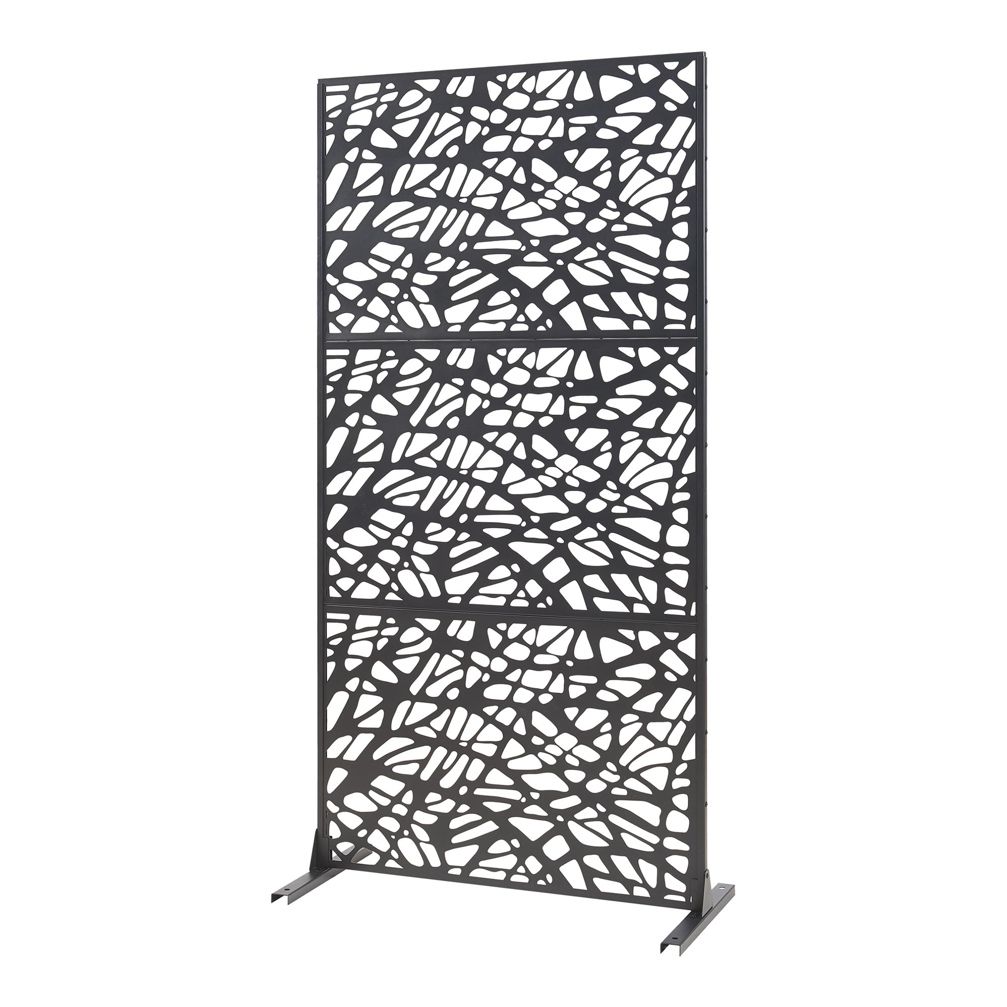 casa.pro Pannello Divisorio per Spazi Interni Schermatura Decorativa con Struttura Traforata Schermo Divisore in Acciaio 200 x 100 cm Nero