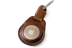 Durable and Sophisticated AirTag Wallet Case in Luxurious Brown Leather