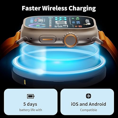 Miniatura 6 de BAgLev Smartwatch Ultra 2.2 pulgadas 1.929 in Series para mujeres y hombres, rastreador de fitness con Bluetooth llamadas y aplicaciones de