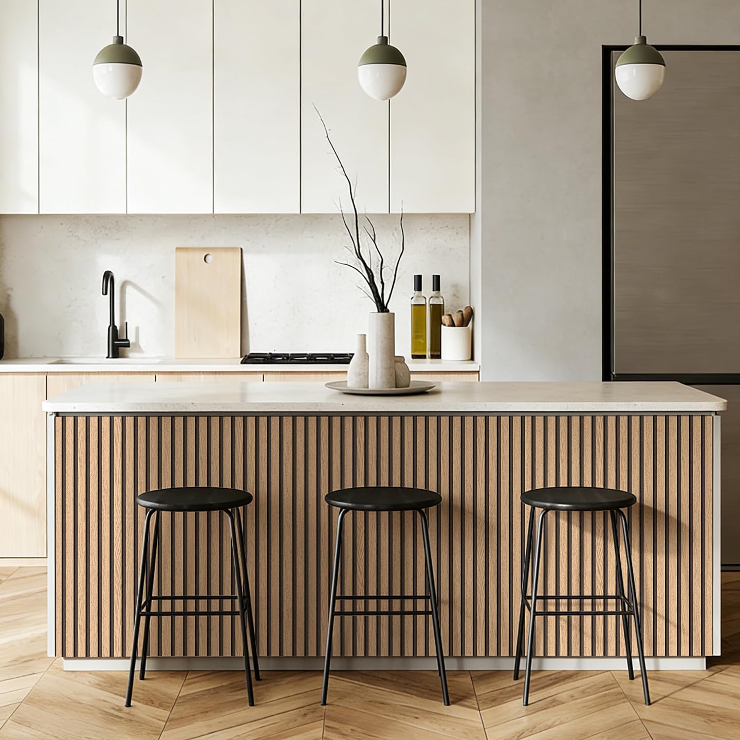 myforHD Wallpaper Peel and Stick Wood Grating Stripe Self-Adhesive Wallpaper Faux Wood Contact Paper Wood Slats Self Adhesive Wall Paper PVC Vinyl Film Removable Waterproof 17.3" x 393"