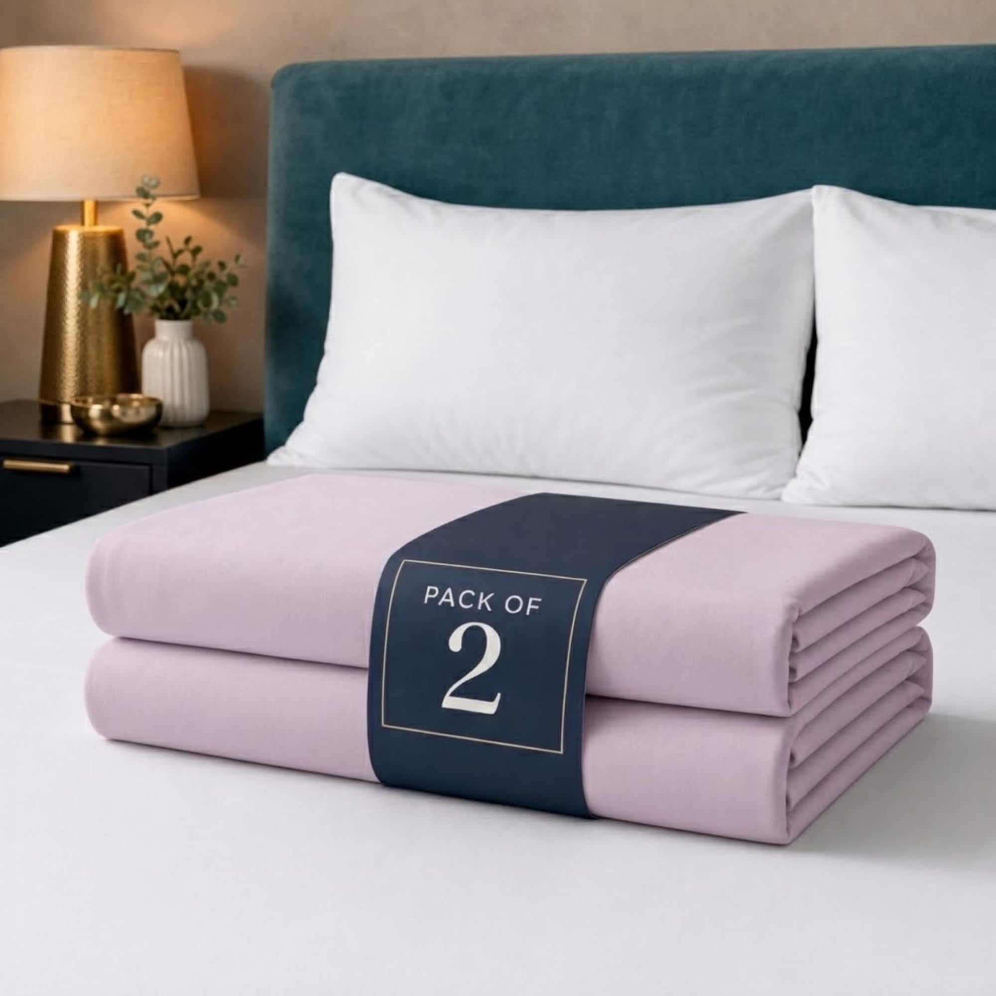 Z&A Bedding Lilac Fitted Sheet 2x Small Double - 30CM Extra Deep Elastic Corners Bedsheet, Soft Brushed Microfibre Sheet, Washable, Shrinkage & Fade Resistant — image 1