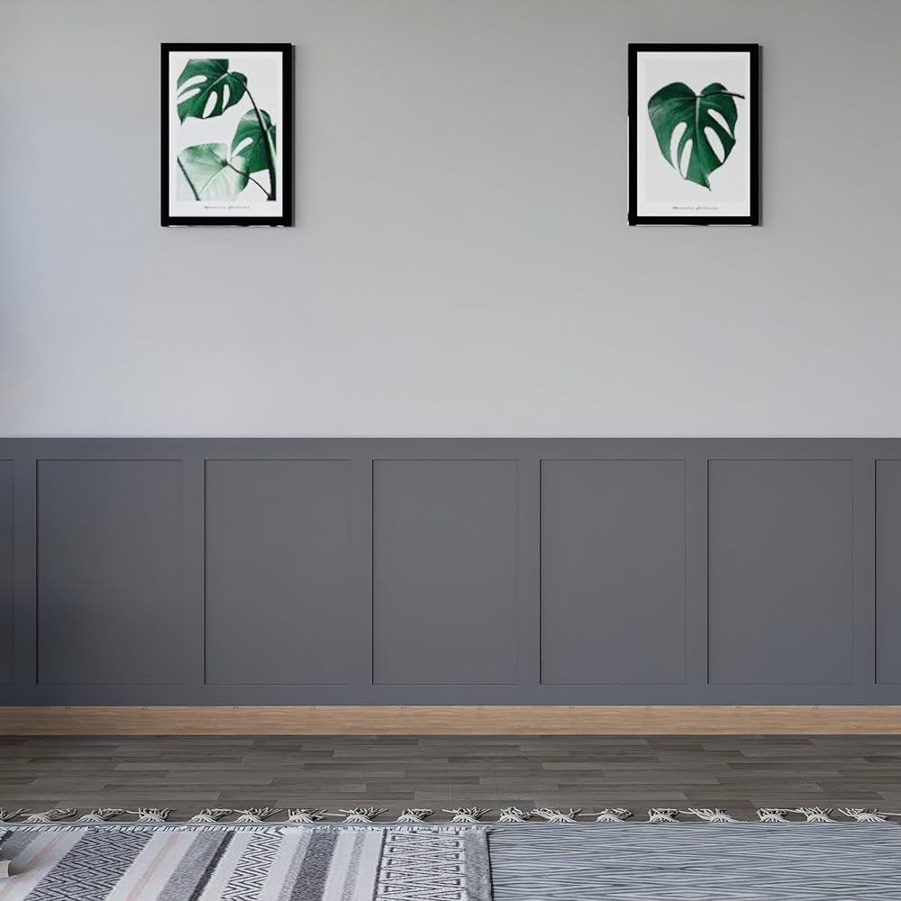 Kit Pannelli Parete MDF/HDF - 5 Pezzi 100cm + 5 Listelli 43cm, Spessore 6/9mm, Stile Shaker, Verniciabile