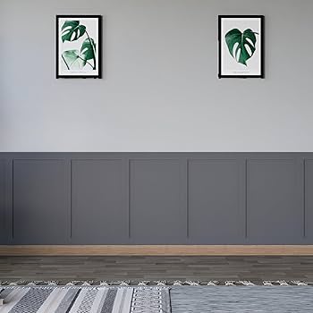 Kit Pannelli Parete MDF/HDF - 5 Pezzi 100cm + 5 Listelli 43cm, Spessore 6/9mm, Stile Shaker, Verniciabile