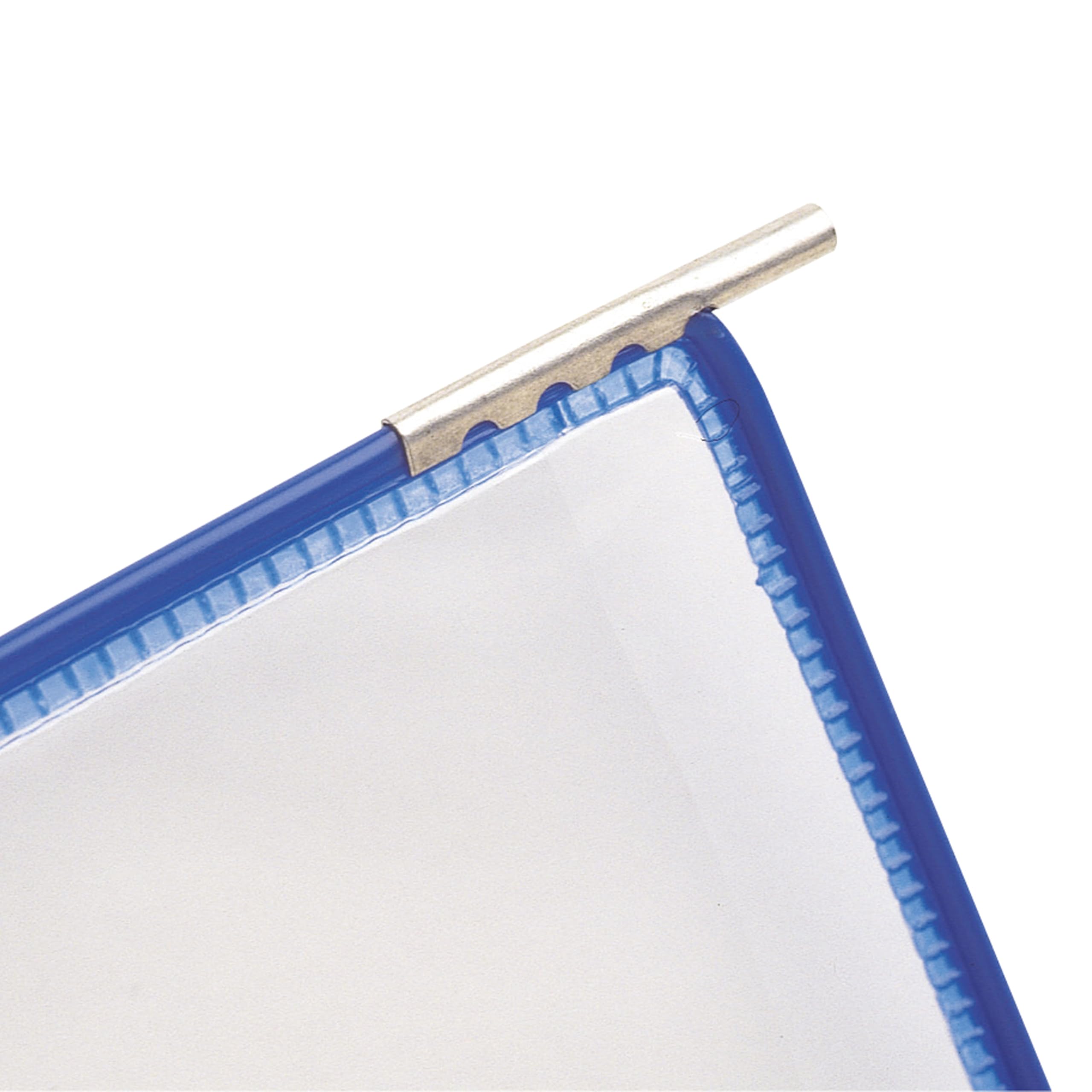 Tarifold Lot de 10 Poches à Pivots A4 Portrait - Système d'Affichage PVC Souple Anti-Reflets Cadre Acier Bleu