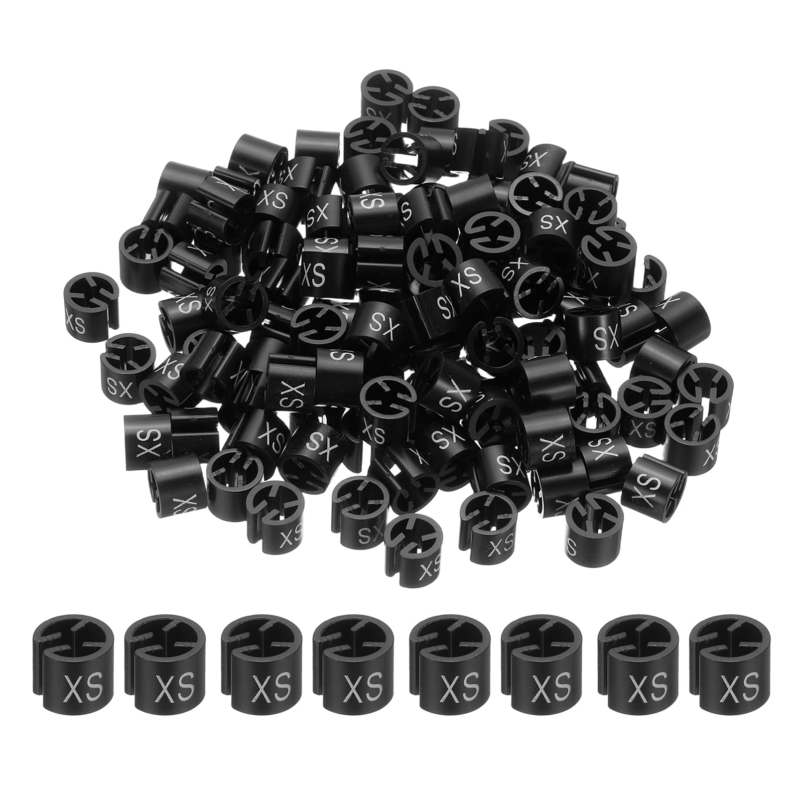 Marqueurs ronds pour cintre XS PATIKIL noirs pour le tri des vêtements en lot de 300