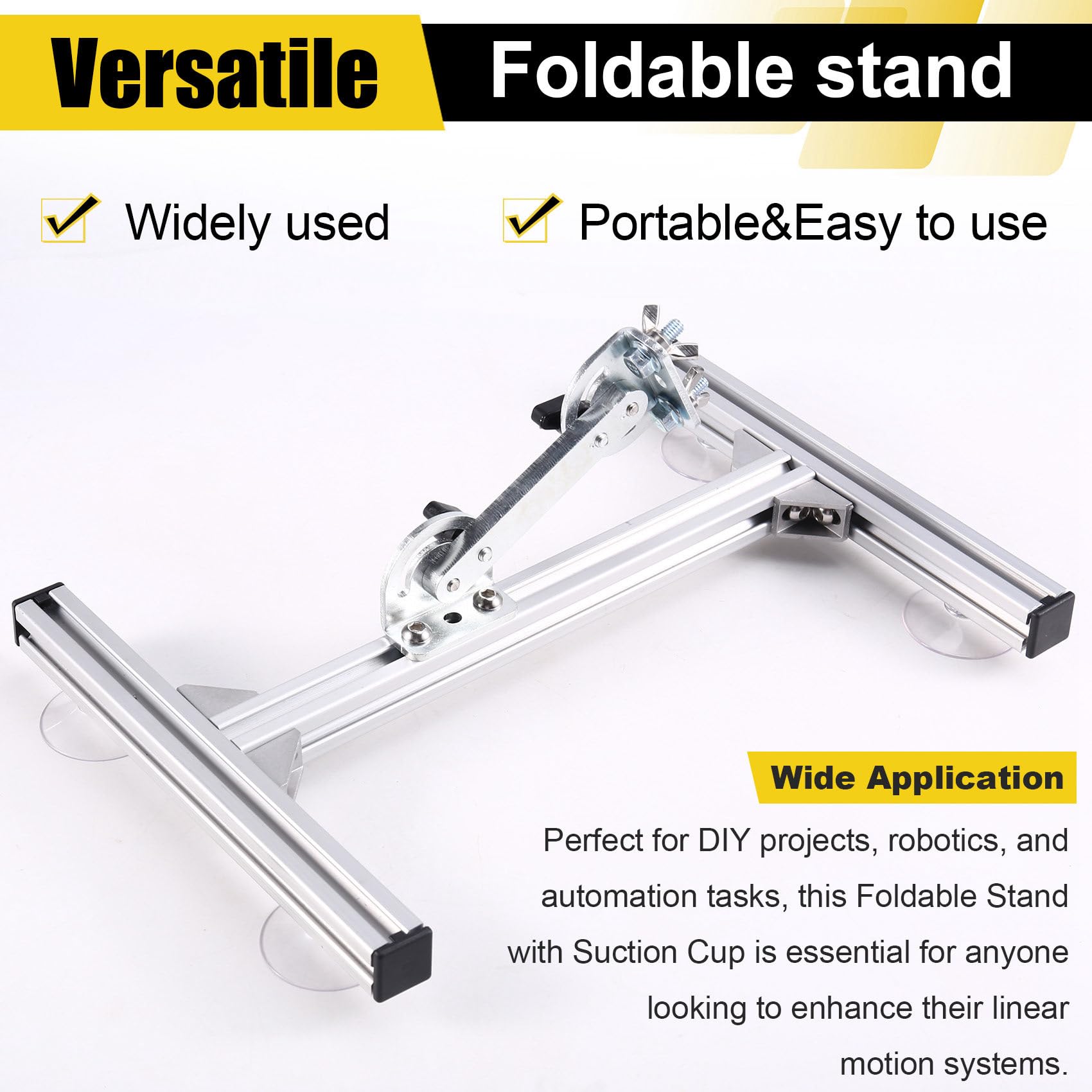 Support de Moteur à Piston Linéaire Réglable en Angle avec Ventouse Pliable pour Actionneur Linéaire DIY