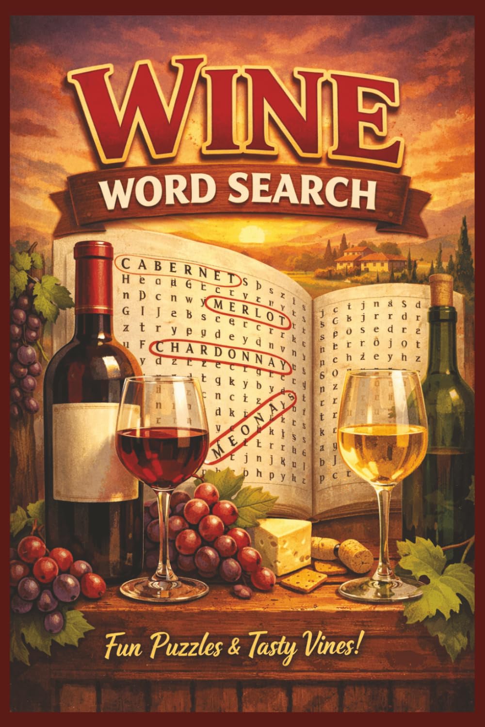 Wine Word Search Puzzle Book: Easy to Read Print Word Search for Adults and Seniors, Relaxing Brain Games for Wine Lovers: Wine Word Search Puzzle ... Wine Tasting and Wine Regions | 50+ Puzzles