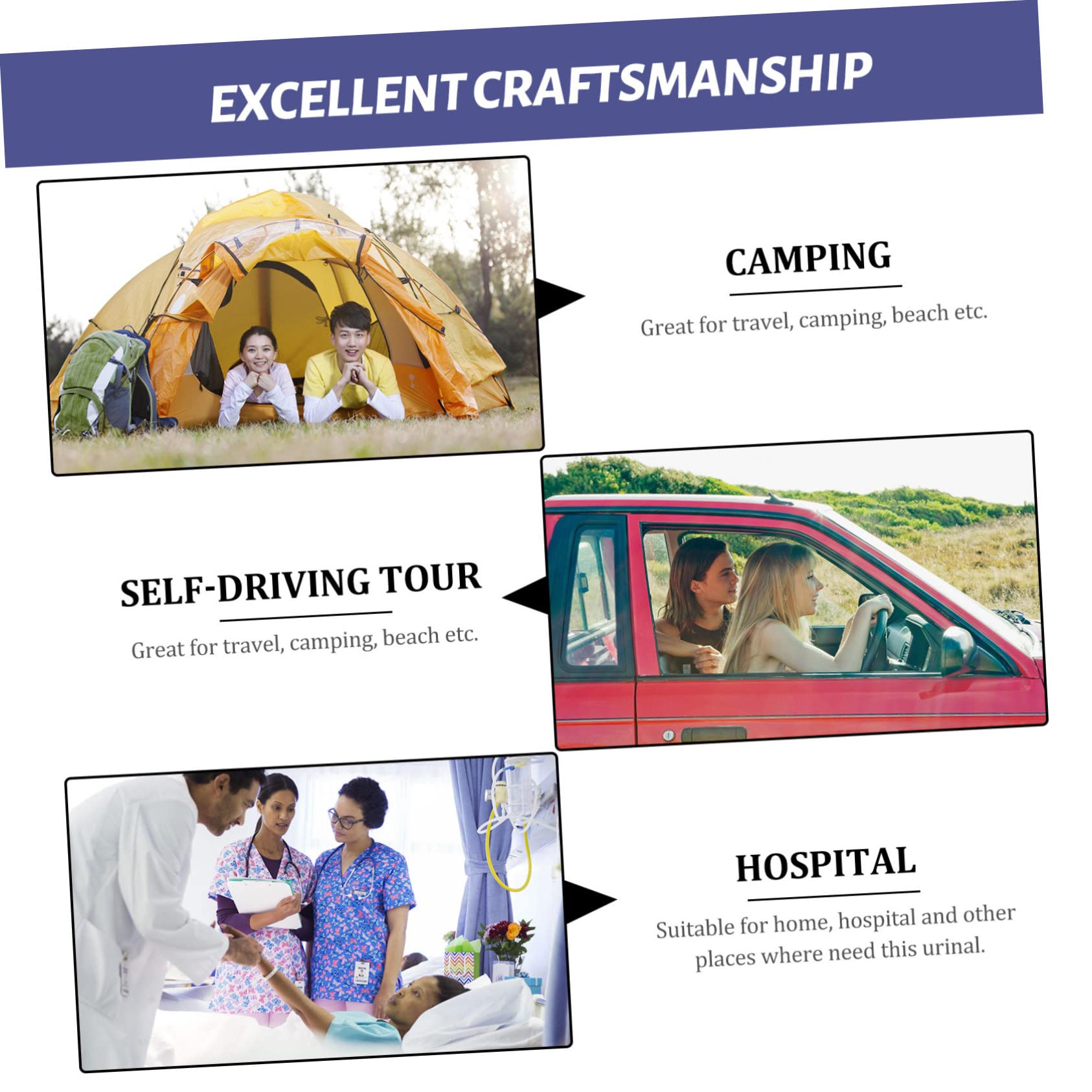 Beavorty Senior's Easy-Clean Urinal Bucket Spittoon Lid Handheld Potty for Home or Hospital Use